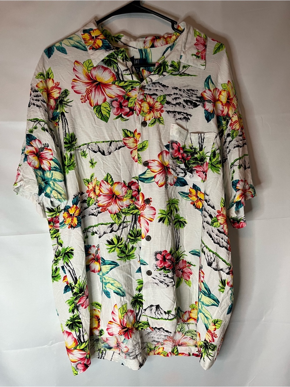 George White Floral Hawaiian Button-Down Shirt